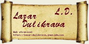 Lazar Dulikrava vizit kartica